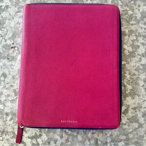 SMYTHSON Leather iPad  Case 9.7” Fuschia Goatskin  Zip Closure